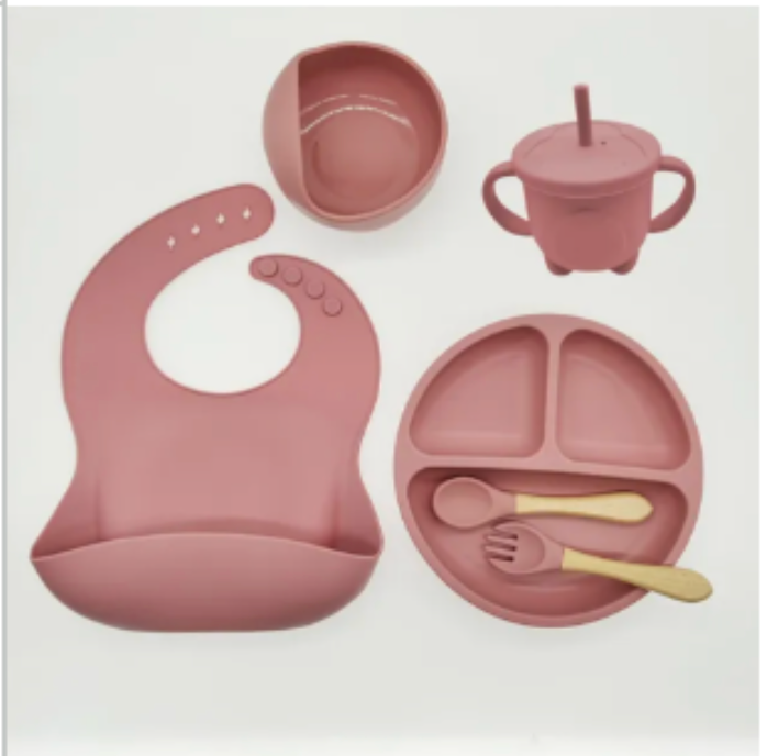 Set de alimentación 6 piezas rosa