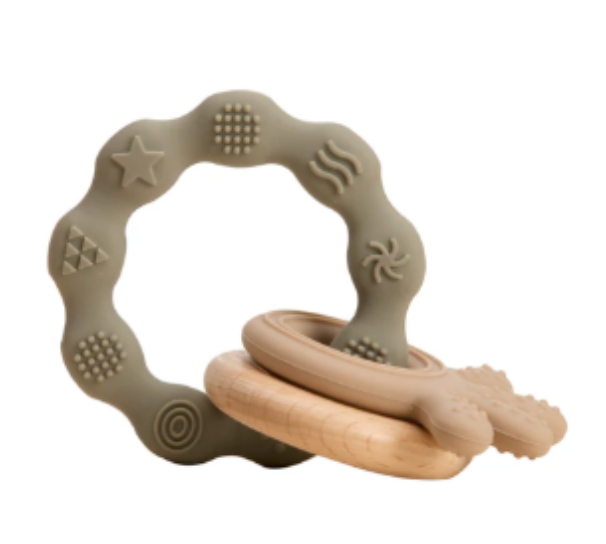 Mordedera de silicona con anillos