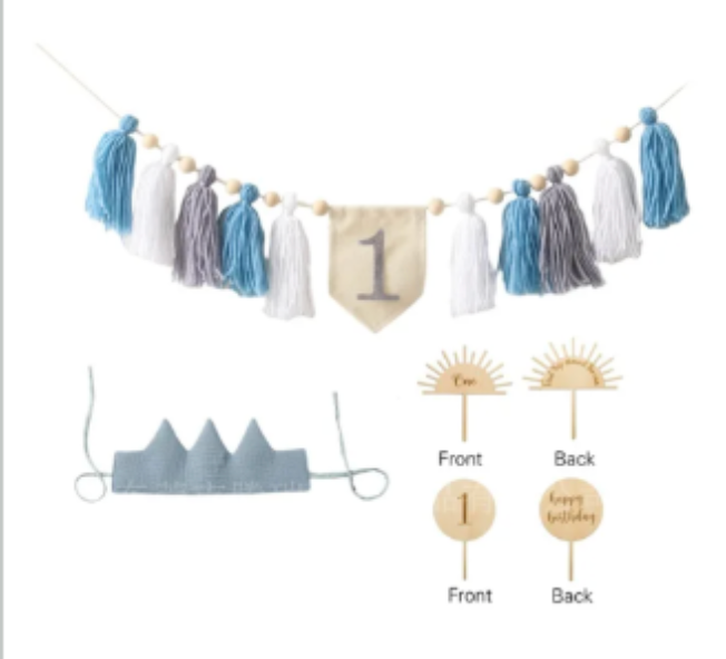 Kit de decoración para festejo azul